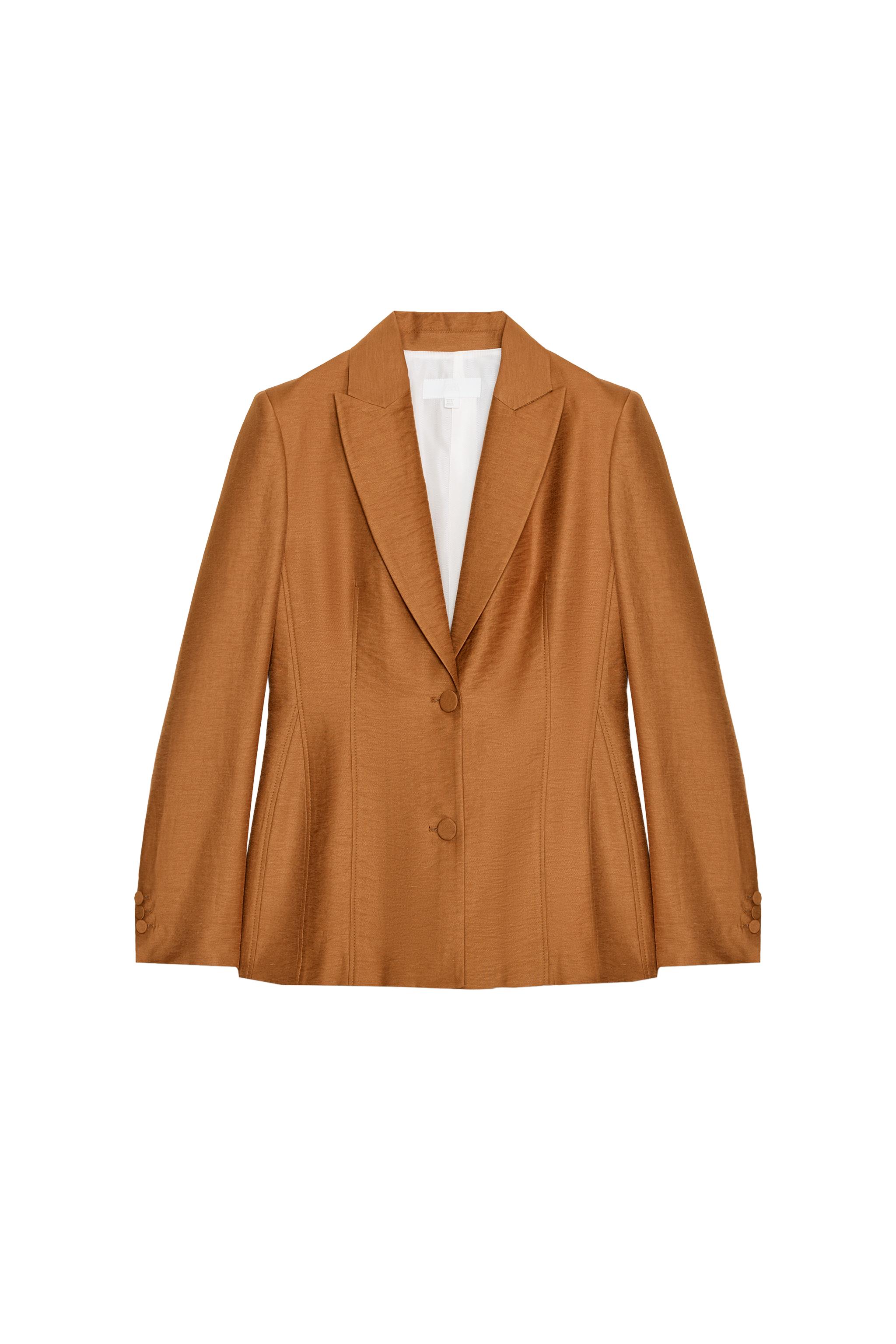 VESTE EN LIN À BOUTONS REVÊTUS